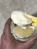 Dolop of homemade mayonnaise on a spatula